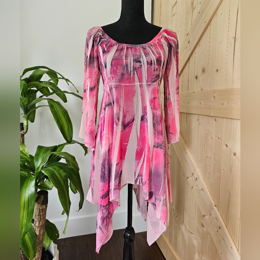 RAVE size L asymetrical sheer women's top